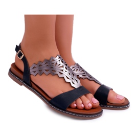 Dámské sandály Flat Sergio Leone SK011 Black Lirielle černý