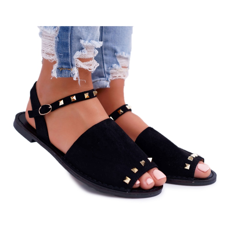 Dámské sandály Lu Boo semišové černé Sileny černá