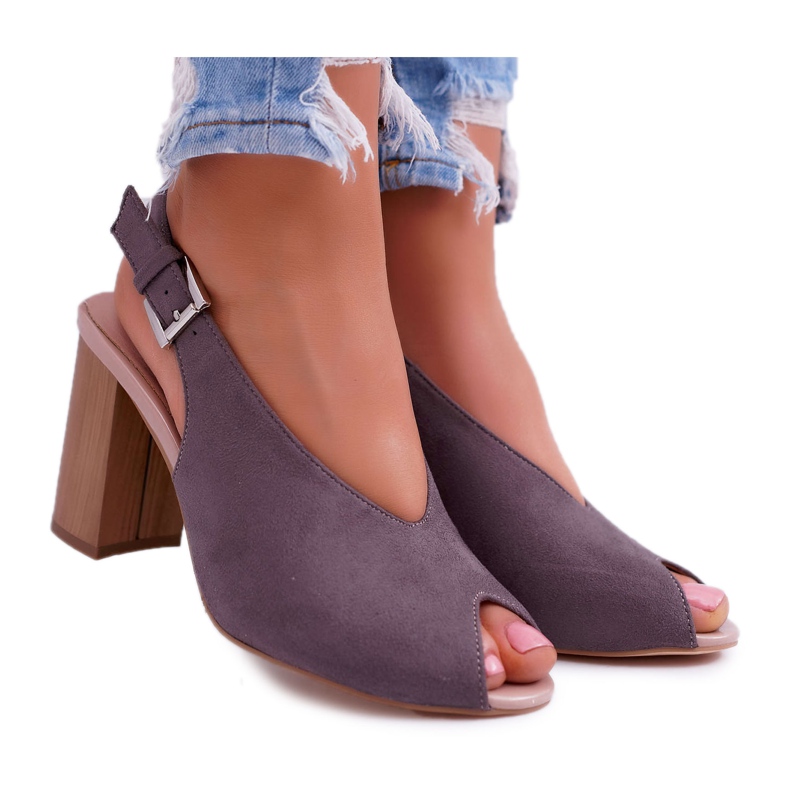 EVE Dámské sandály semišové tmavě šedé Celian šedá