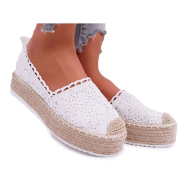 BUGO Dámské krajkové espadrilky White Lovely Haven bílý BUGO Dámské krajkové espadrilky White Lovely Haven bílý