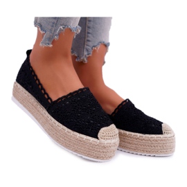 Dámské černé krajkové espadrilky Lovely Haven černá