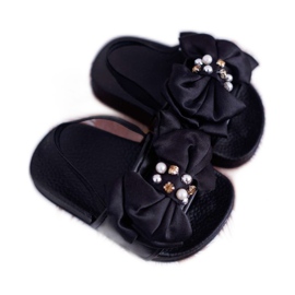 FRROCK Dětské dívčí skluzavky Bow Pearl Black Senari černá FRROCK Dětské dívčí skluzavky Bow Pearl Black Senari černá