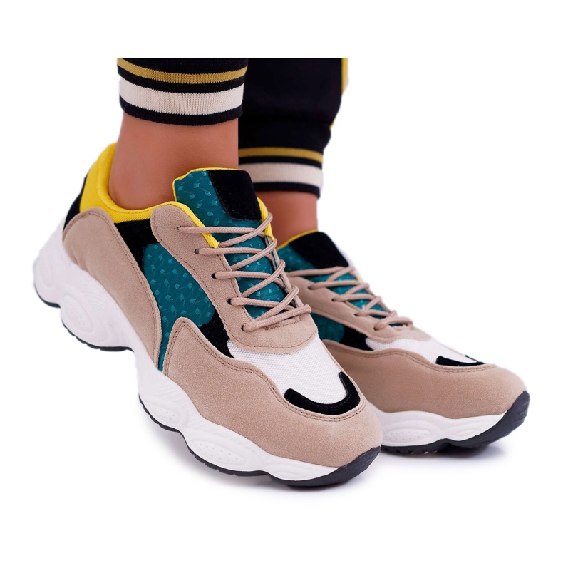 NFR Dámské sportovní boty semišové zelené žluté lízátko vícebarevný zelená žlutá