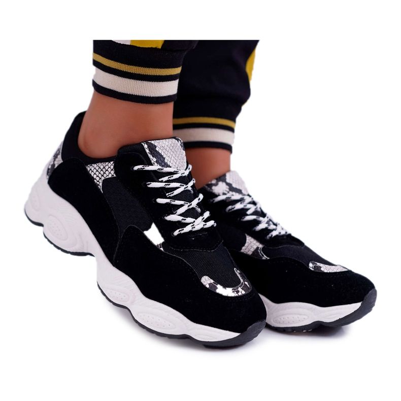 NFR Dámské sportovní boty lízátko černé semišové kůže černá šedá