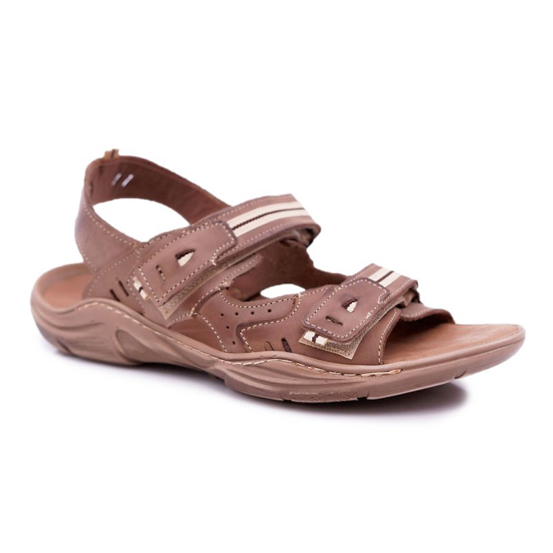 Mario Boschetti Kožené pánské sandály Brown Lop hnědý