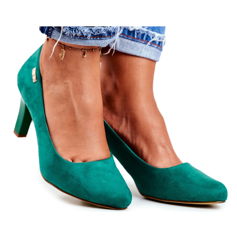 Dámské lodičky Sergio Leone Zelený semiš Orsola zelená