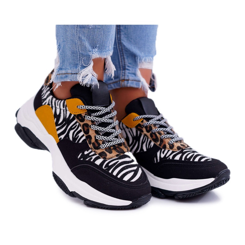 Dámské sportovní boty Tlustá podrážka Zebra Sevana hnědý černá