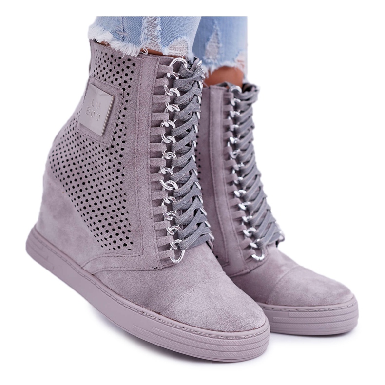 Dámské tenisky Lu Boo Openwork Suede Grey Clamma šedá