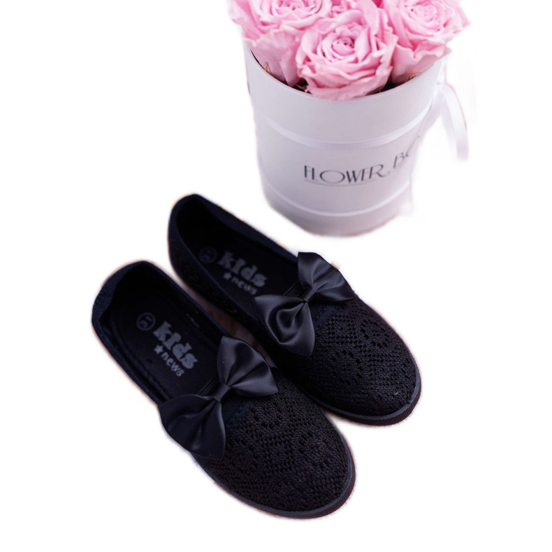 EVE Dětské černé krajkové tenisky Dudi černá