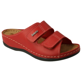 Inblu Red Women's Leather Flip Flip Flip Flops 158D105 červený