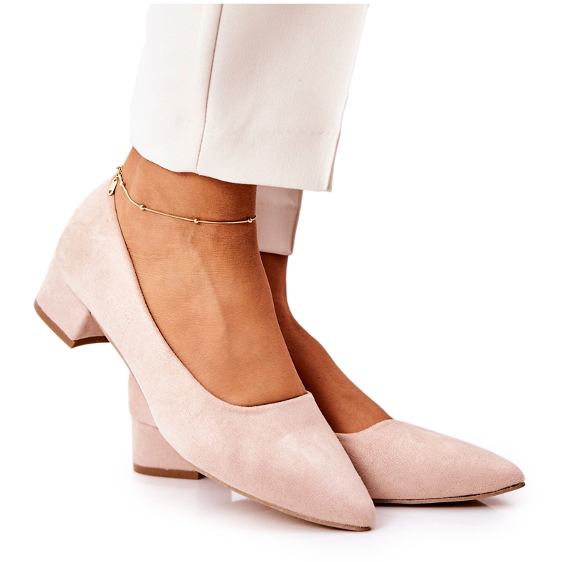 PS1 Klasické dámské lodičky semišové béžové Rheya béžový