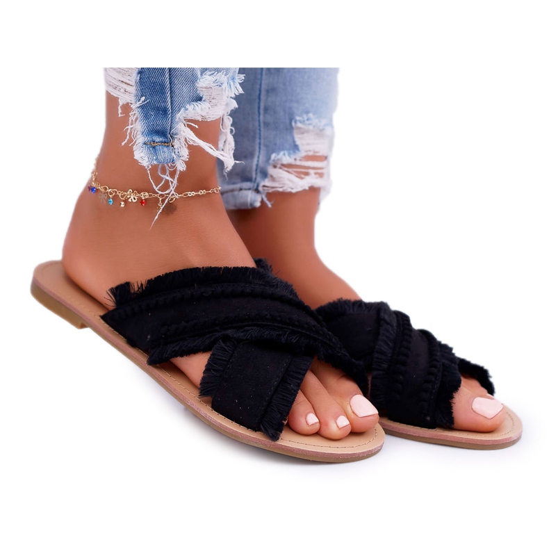 Vices Dámské materiální pantofle Svěráky 7269 Black Jamen černá