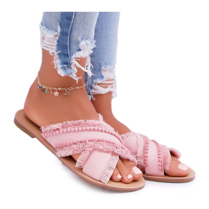 Vices Dámské materiální pantofle Svěráky 7269 Pink Jamen růžový