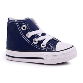 FRROCK Dětské klasické vysoké tenisky Navy Blue Filemon námořnická modř