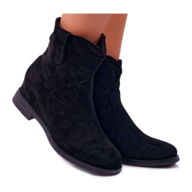 SEA Dámské kozačky na klínku s plochým podpatkem zateplené přes kotník černé Demini černá