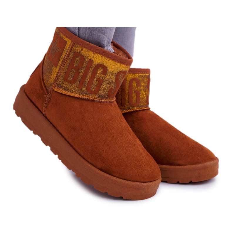 Dámské hnědé teplé sněhové boty Big Star EE274259 hnědý