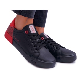 Dámské cross jeans černé tenisky EE2R4019C černý červený