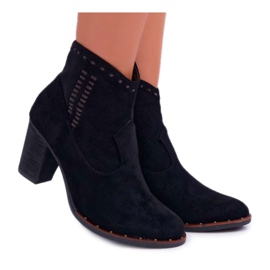 FP1 Dámské kozačky na podpatku semiš černé Westema černá FP1 Dámské kozačky na podpatku semiš černé Westema černá