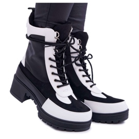 HAN Dámské vysoké šněrovací boty Ridley bílý černý