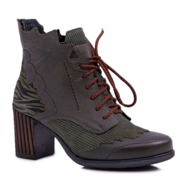 Dámské kožené boty Maciejka zelené 03190-09 zelená