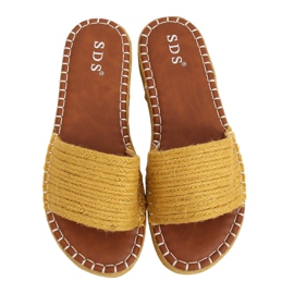 Medové pantofle espadrilky 7970-PL Žlutá žluť