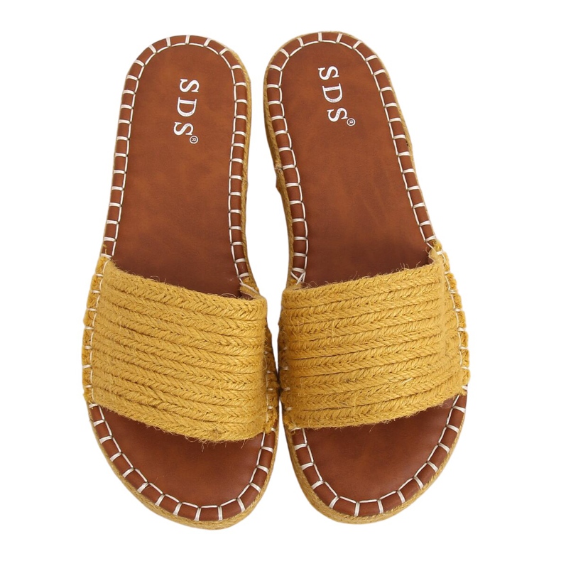 Medové pantofle espadrilky 7970-PL Žlutá