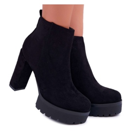 SEA Dámské kozačky na podpatku Suede Black Jokano černý