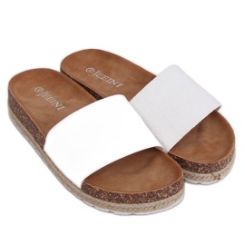 Bílé pantofle espadrilky 6130 White bílý Bílé pantofle espadrilky 6130 White bílý