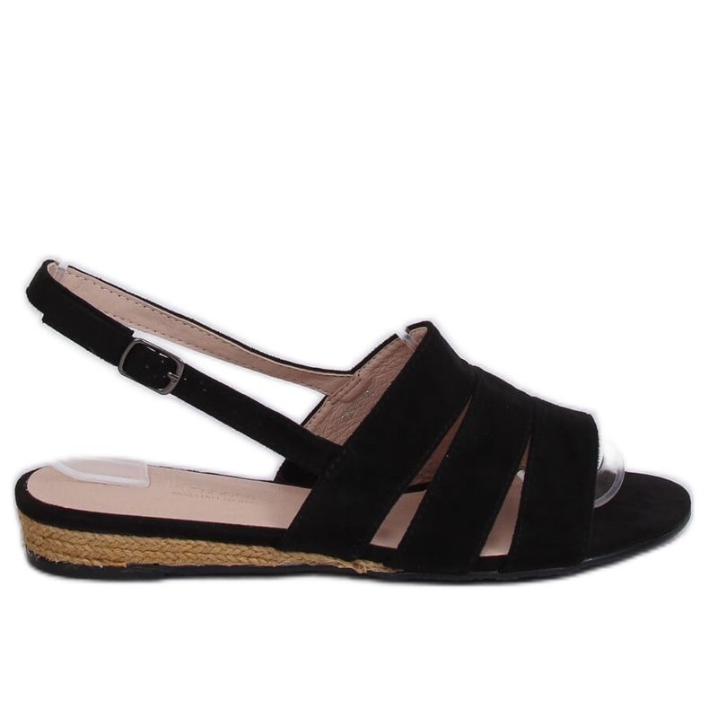 Černé sandály espadrilles 9291 Negro černá