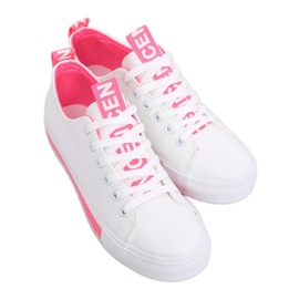 Dámské bílé a růžové tenisky A88-23 Fushia bílý růžový Dámské bílé a růžové tenisky A88-23 Fushia bílý růžový