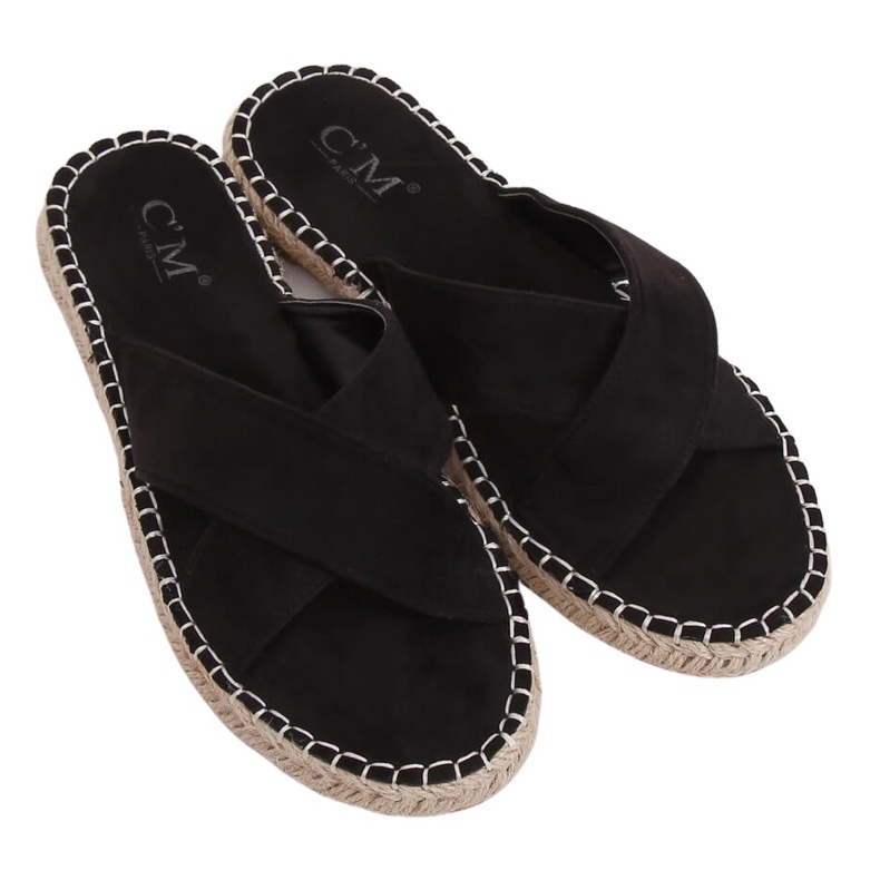 Pantofle černé espadrilky 499-35 Black černá