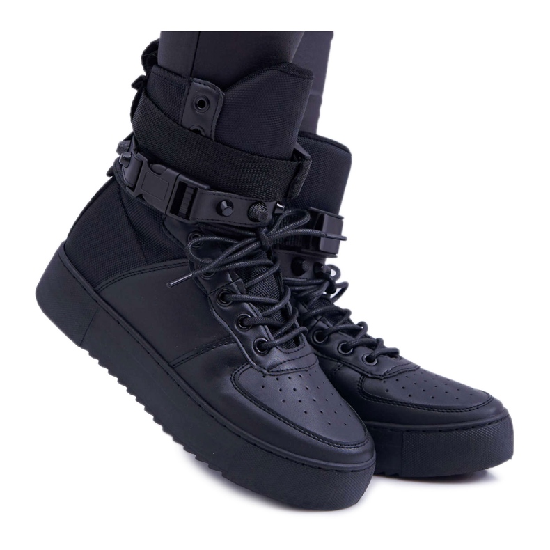 Dámské sportovní boty, černé Quake pásy černá