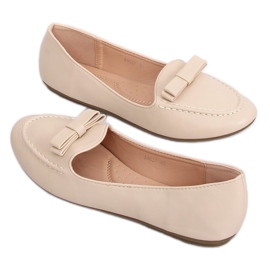 Dámské béžové mokasíny A8637 Beige II Quality béžový