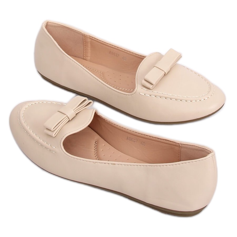 Dámské béžové mokasíny A8637 Beige II Quality béžový