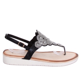 Černé sandály 7887-PL Černá