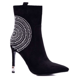HAN Dámské boty na vysokém podpatku černé módní černý
