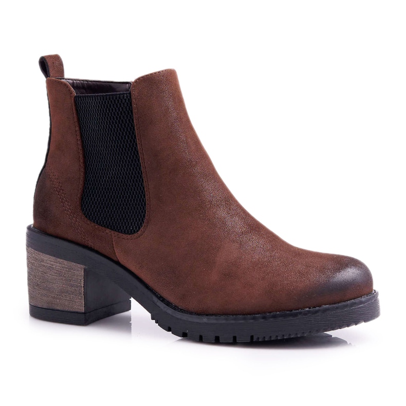 Dámské boty na vysokém podpatku Sergio Leone Brown BT702 hnědý