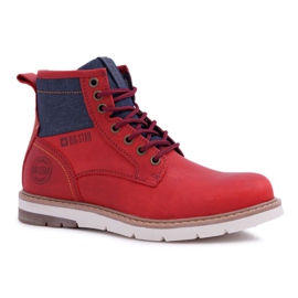 Dámské boty Trappers Big Star Leather Burgundy EE274006 červený