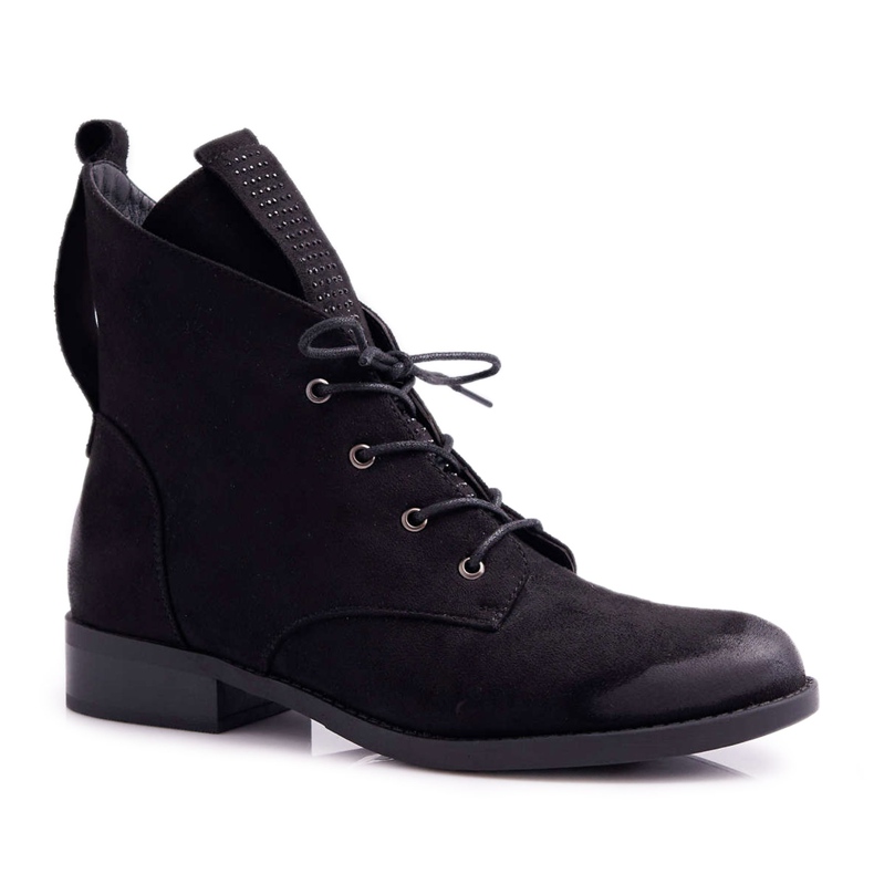 S.Barski Dámské vysoké boty černé semišové Barski 75-13 černá