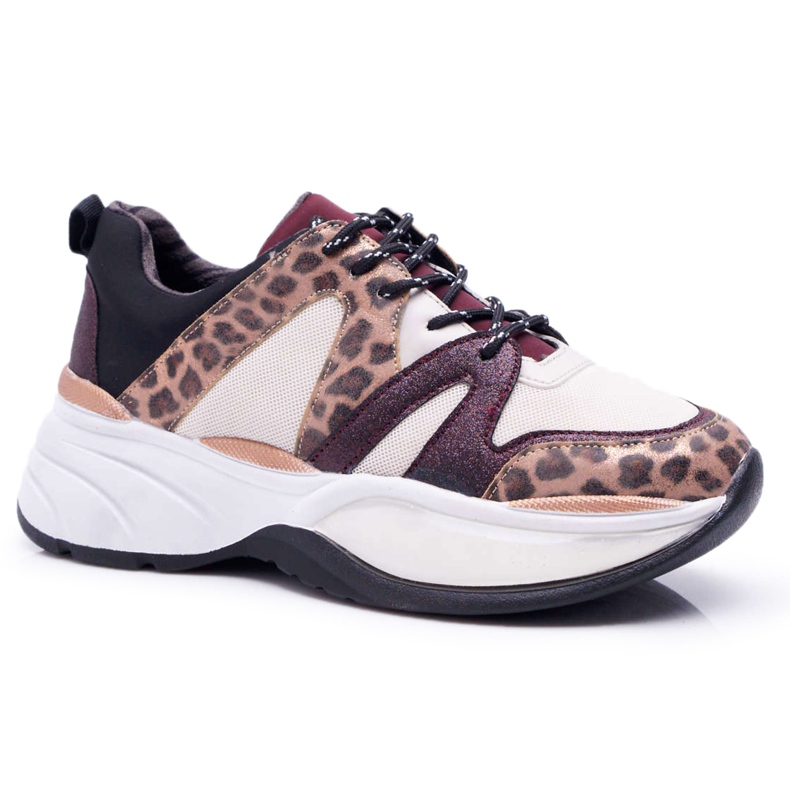 Dámské sportovní boty Burgundsko Snake Skin Larey červené