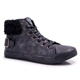 Dámské tenisky Big Star High Warm Black EE274080 černý