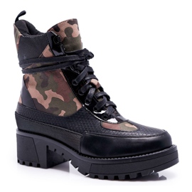 SEA Dámské vysoké boty Black Camo Trapery Nemtere černý