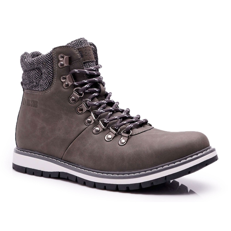 Pánské boty Trappers Big Star Grey EE174405 šedá Pánské boty Trappers Big Star Grey EE174405 šedá