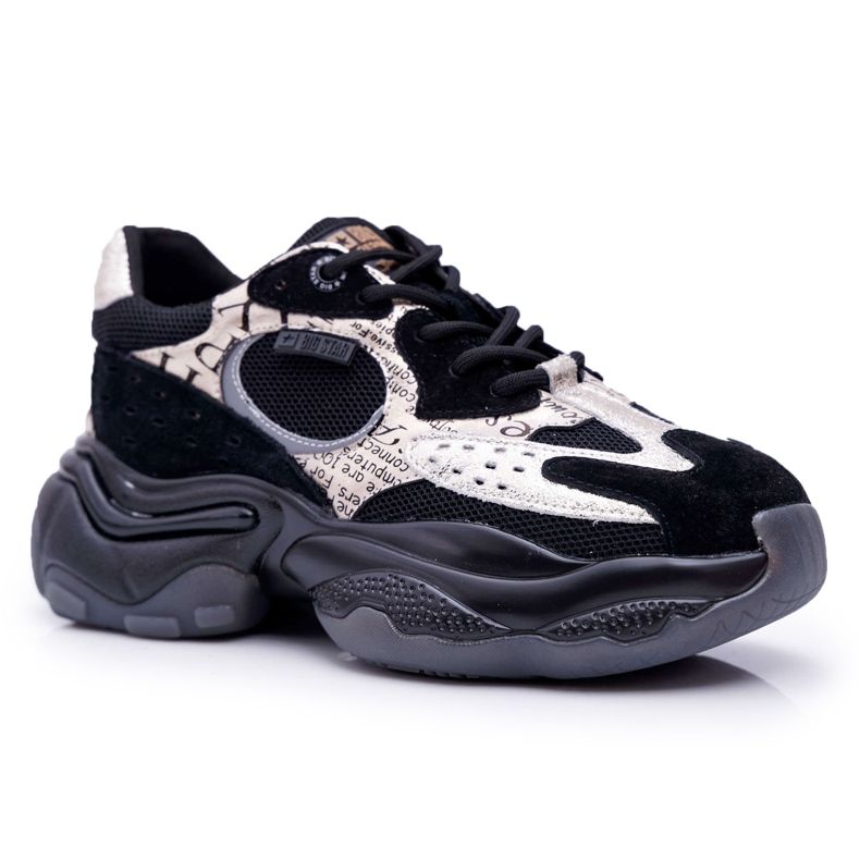 Dámské sportovní boty Big Star od Daniel Lopez černé a zlaté FF274A524 černá žlutá