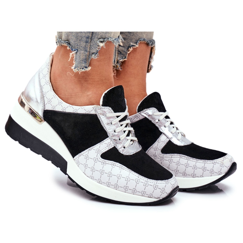 Sportovní obuv Dámské kožené tenisky Nicole 2468 Besty bílý černá