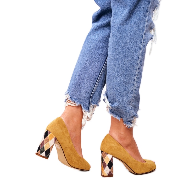 Dámské lodičky Sergio Leone semiš žlutá PB135 Buďte moje!