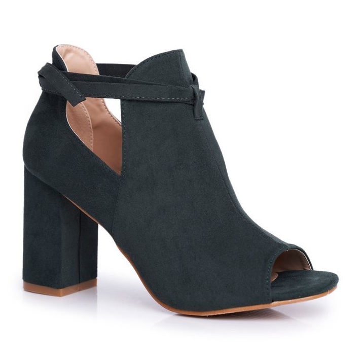 Vinceza Dámské boty Sandály na podpatku Otevřené prsty Zelená Šedá