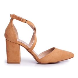 PS1 Dámské lodičky na podpatku v provozu Spitz Camel hnědý