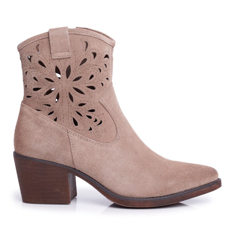 S.Barski Dámské boty kožené béžové Barski 12622 béžový