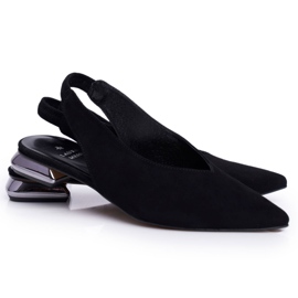 Dámské baleríny Laura Messi Leather Black 2127 černý